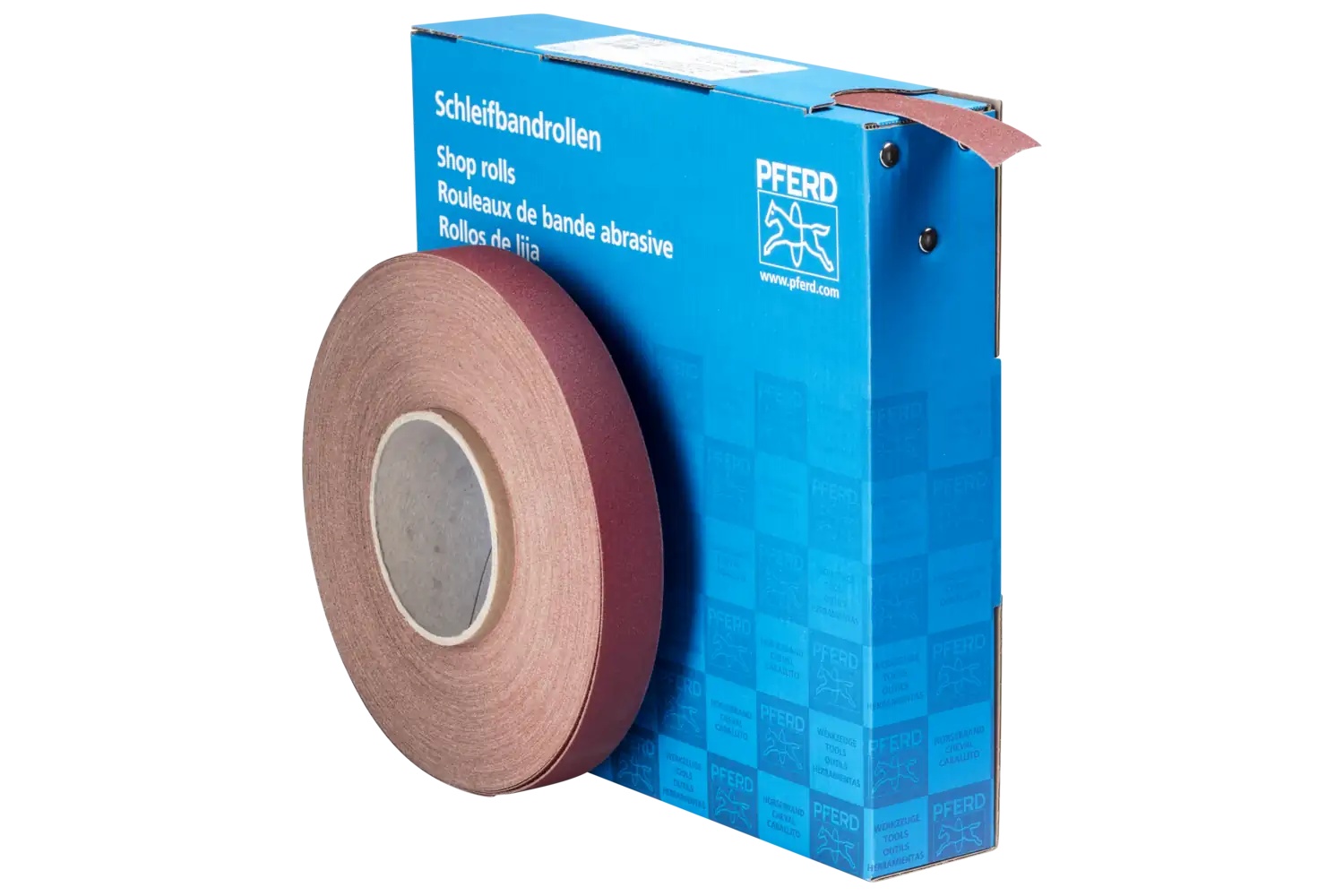 Picture of Pferd Shop Roll, Resin over Resin Heavy-Duty, 1" x 50 yards, 150 Grit, Aluminum oxide